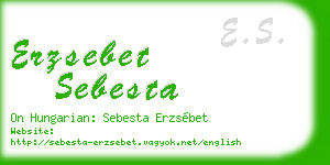 erzsebet sebesta business card